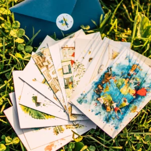 Komplet 12 kart z ilustracjami z książki